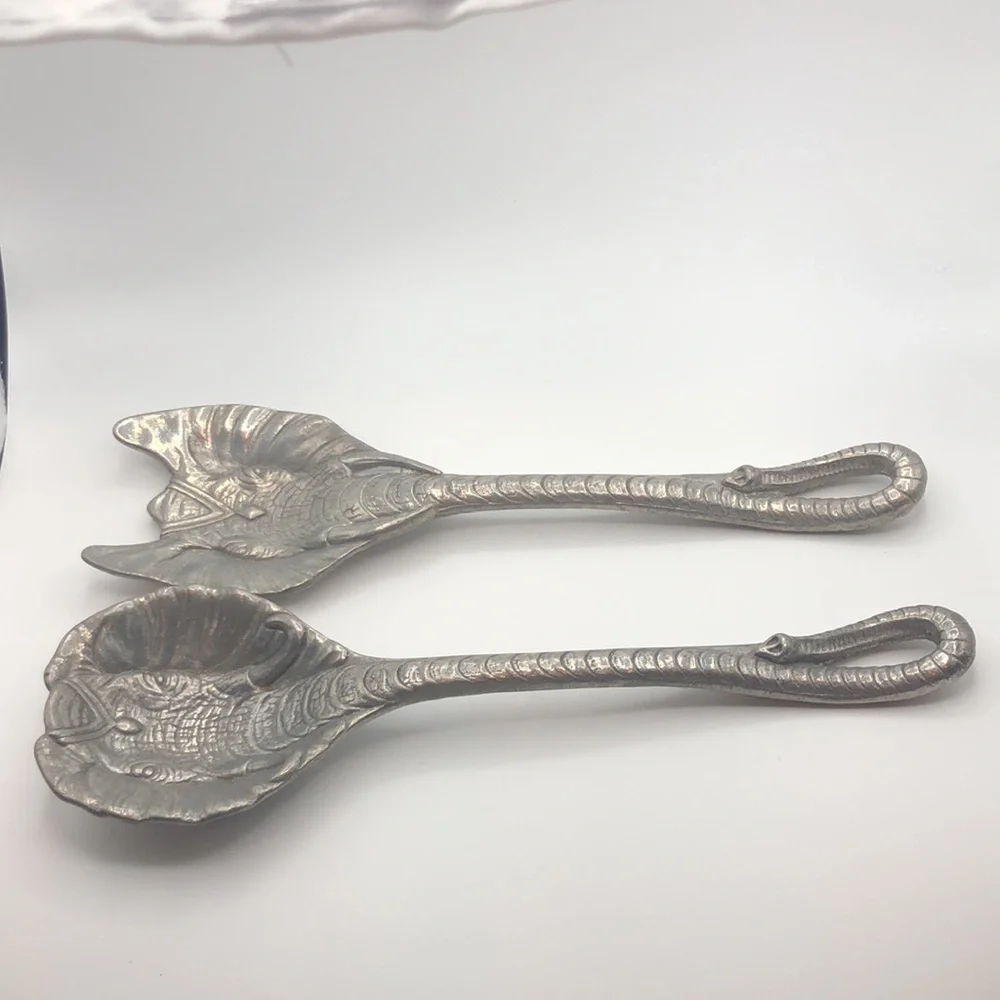 ARTHUR COURT ELEPHANT SALAD SERVER SET FORK SPOON